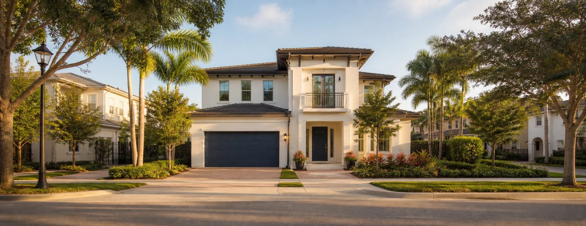 Contemporary South Florida home in a landscaped neighborhood